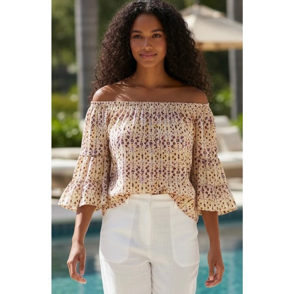 Heyson - Off the Soulder Geometric Pattern Blouse - Medium